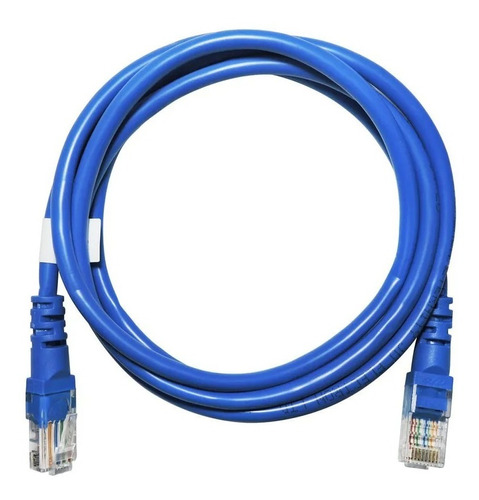 Patch Cord Cabo De Rede De 1,5 Mts Cat5e C/ 10 Unidades Azul