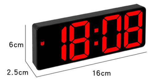 Reloj De Pared Digital Reloj Despertador Led Escritorio Rojo