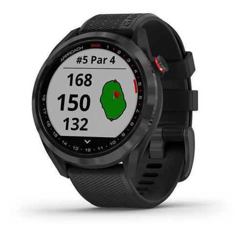 Smartwatch Garmin Approach S42 1.2" caja 43.4mm de  polímero  gunmetal, malla  black de  silicona