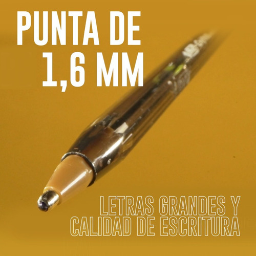 Bolígrafo Birome Bic Trazo Grueso 1.6mm Negro (x10 Unidades)