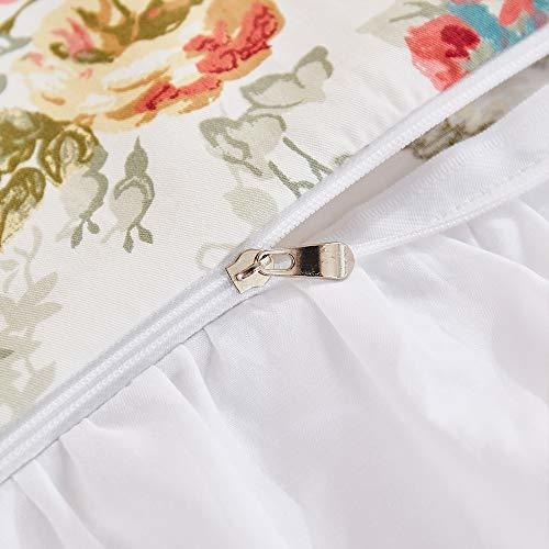 Funda Cojín Flores 18x18 - Set De 2 - Algodón - Blanco -