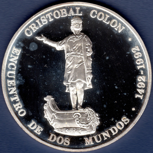 Moneda De Plata  Encuentro De Dos Mundos 1492-1992