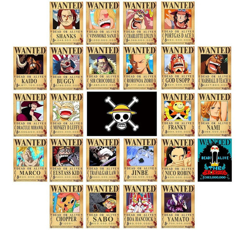 Pósters De Anime De Luffy 3 Billion Zoro De One Piece Wanted