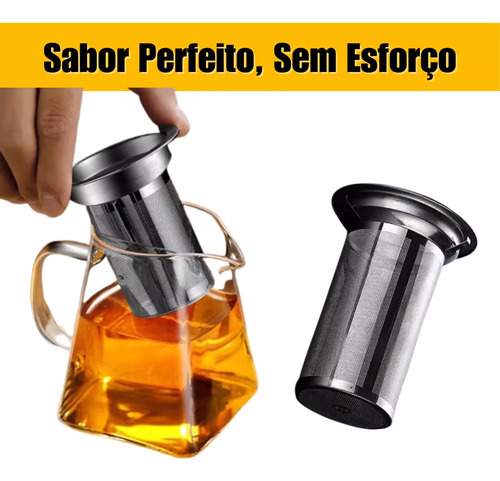 Bule Chaleira Com Infusor Em Vidro Borossilicato Chá Mate Café Gelado Quente 350 Snel Home