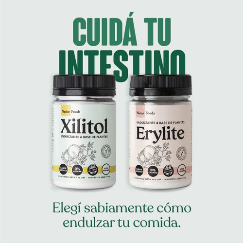 Erylite Natier Endulzante A Base De Plantas 250gr Artesanal