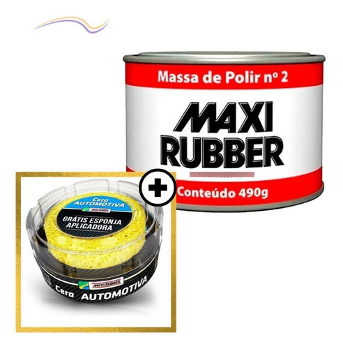 Massa De Polir Nº2 + Cera Automotiva Polimento Maxi Rubber 110V/220V