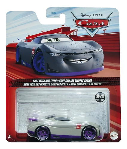 Cars Auto De Metal - Kurt Con Los Dientes Sucios - Mattel Color Gris