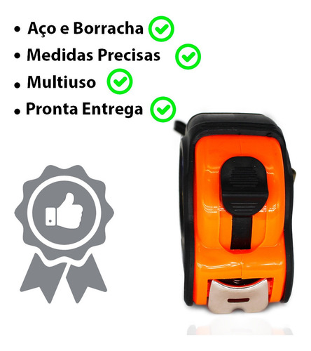 Imagem 6 de 6 de Trena Métrica 5metrosmanual Freio Premium Precisão Multiuso