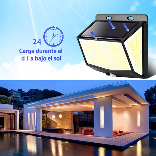 Luz Solar Exterior 468 Led 270 Con Sensor De Movimiento 2 Pc