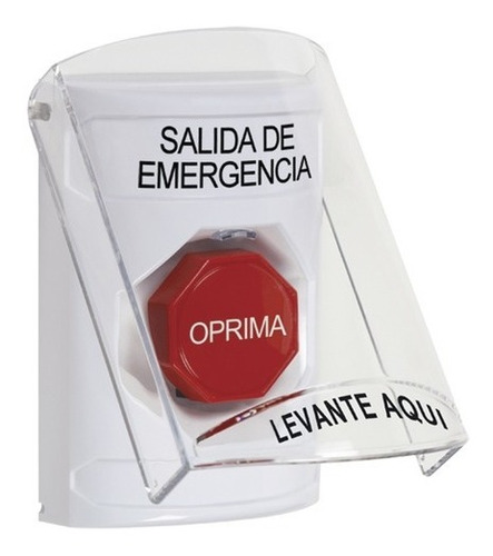 Boton De Salida De Emergencia Con Sirena Y Tapa Protectora