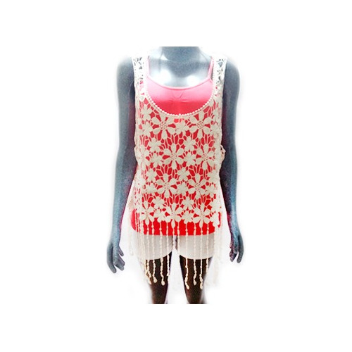 Crochet Fleco Blusa Tejida Verano Playa Top Dama