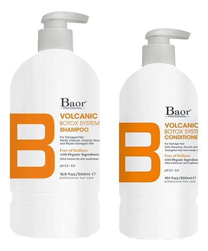 Shampoo + Acondicionador Baor B Volcanic Mud Post Botox