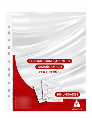 Fundas Transparentes Tamaño Oficio 100 Unidades