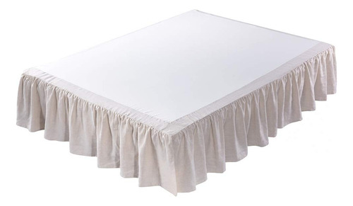 Meadow Park Falda De Cama De Lino Lavado, Tamano Queen 60 Pu