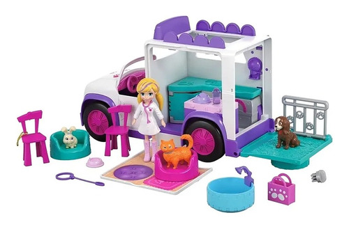 Polly Pocket Hospital Móvil De Animalitos Mattel Ambulancia