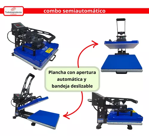 Plancha Sublimacion Semiautomática 9en1 Tlp Taza Gorra Termo