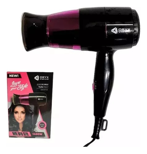 Secador De Cabello Oryx Turbo Max 1400w Plegable Compacto 