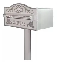 Comprar Caixa De Correio Americana Branco Ouro Alumínio Pedestal