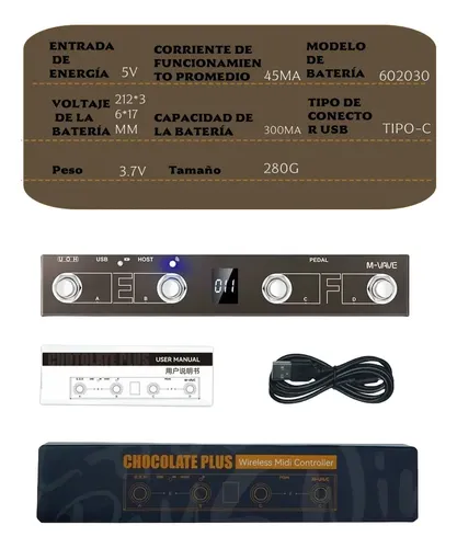controlador Midi Sem Fio M-vave Chocolate Plus Pedais