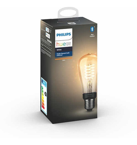 Imagen 3 de 10 de Philips Hue Filamento Vintage Edison St64 7w E27 Bt