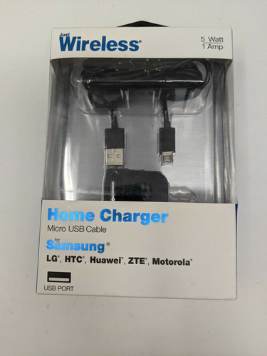 Just Wireless Home Charger Usb (6ft Micro, Usb Cable, Bl Ccq