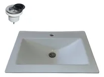 Comprar Sopapa Para Lavatorio + Bacha Recta 40cm Fibra Marmolina 