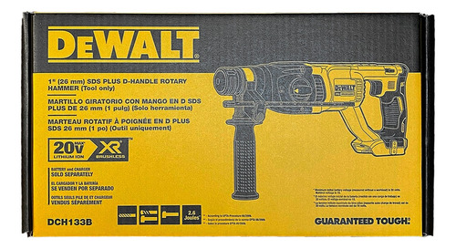 Martillo Demoledor Sds Plus 20v 1 2.6j 0-1500 Dewalt Dch133b