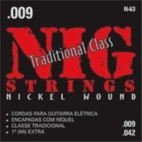 Cordas Para Guitarra Nig N63 Medidas Tradicionais 09 042 Níq