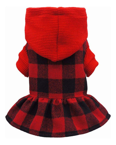 Knitted Plaid Dog Dress Hoodie Sweatshirts Pet Clothes ...