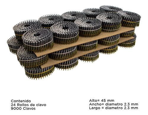 Clavo En Rollo 1-3/4 Pulgadas Calibre .092 64 Cajas