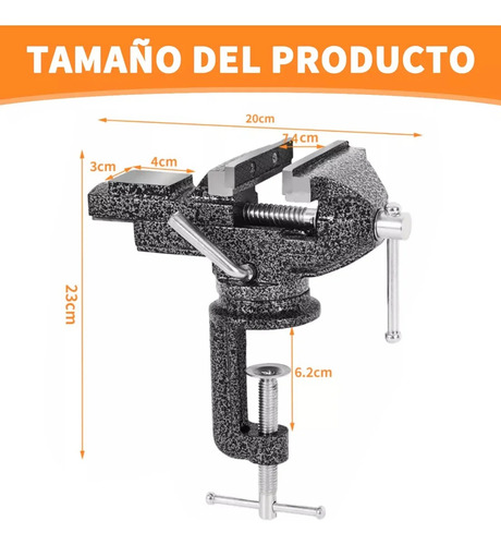 Tornillo De Banco Universal Con Cabeza Giratoria De 80mm