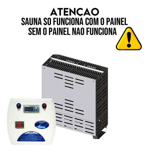 Sauna Seca Residencial 10kw Para Ate 20m³ Com Inox 430