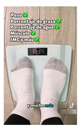 Báscula Digital Fit Control, 180 Kg Peso, Grasa, Agua, Imc