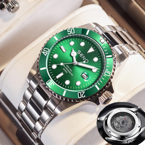 Reloj Submariner Auténtico Negro Y Verde 2024, Impermeable,