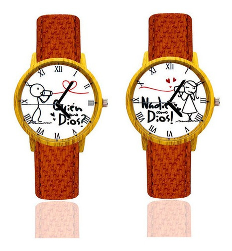 Reloj Pareja Quien Como Dios? Nadie Como Dios Negro Dayoshop