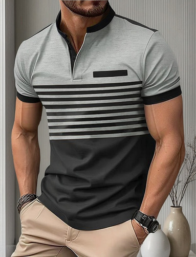 Pantalón Corto A Rayas Con Estampado De Camisa Ins2025 Summe