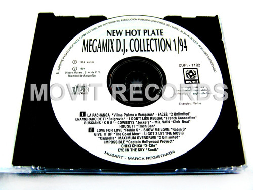 New Hot Plate Megamix D.j. Collection 1//94 Cd Ed 1994