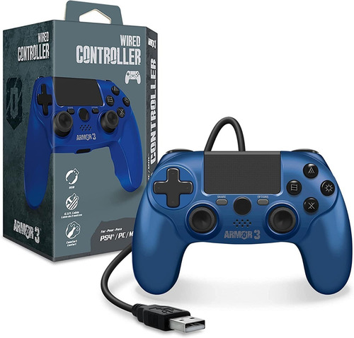 Controlador Con Cable Hyperkin Armor3 Azul - Play Station 4
