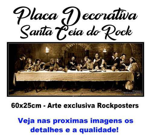 Placa Decorativa Santa Ceia Do Rock Tamanho 60x25cm Poster