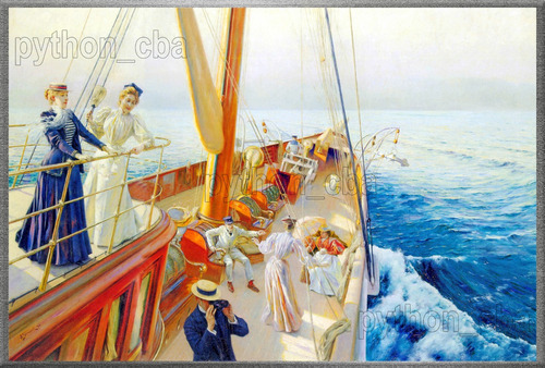 Cuadro Navegando Por El Mediterráneo - J. L. Stewart - 1896