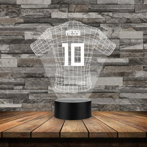 Lámpara Camiseta Messi Fubol Art12647 Estructura Negra