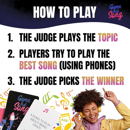 Game That Song Juego De Cartas Musicales Adultos Adolescente