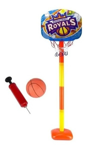 Imagem 2 de 6 de Cesta De Basquete Infantil Tabela Bola E Inflador Regulável