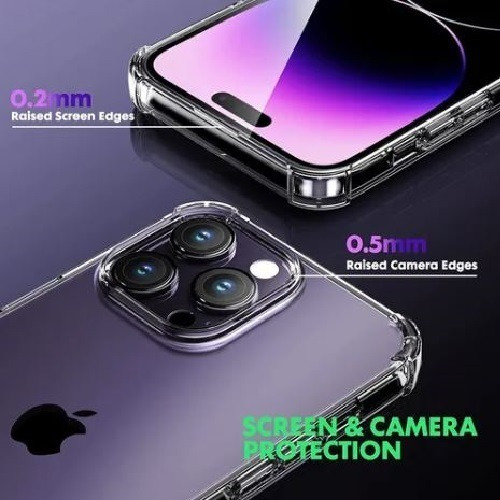 Imagen 5 de 8 de Carcasa Para iPhone 14 Pro Max Transparente Reforzada