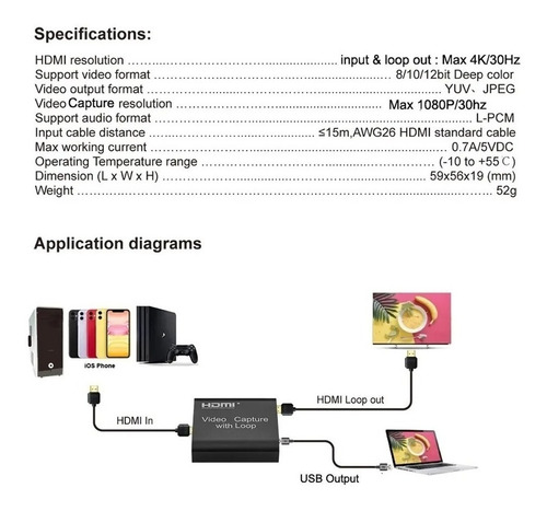 Capturadora De Video Con Loop Profesional Original Uhd 4k