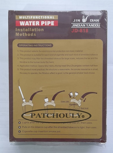 Imagen 5 de 5 de Pipa De Agua Mini 13 Cm Altura Acrílico Metal Portatil Jd818