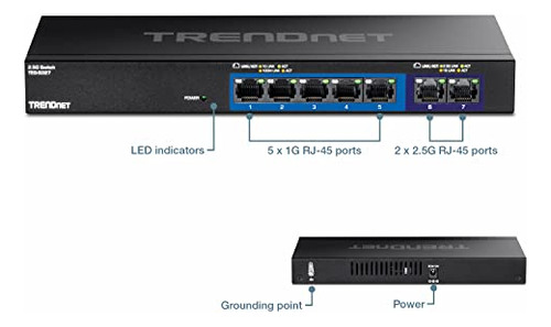 Switch Multi-gig De 7 Puertos De Trendnet, 5 X Puertos 1g