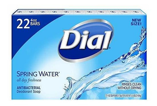 Dial Antibacterial Desodorante Jabón, Spring Water (4,0 Oz, 