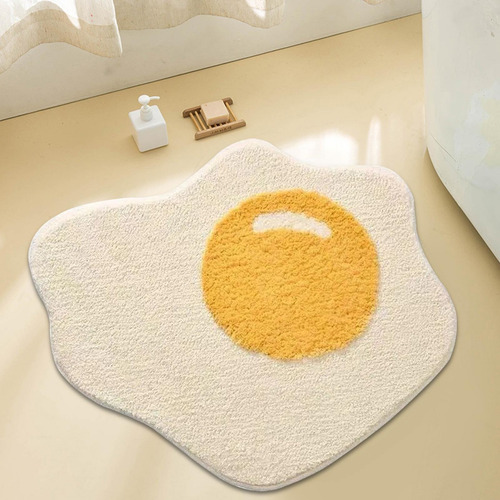 Alfombra De Baño De Huevo Escalfado, Alfombrilla De Felpa