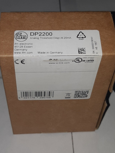 Imagen 5 de 6 de Ifm Efector Umbral Analogico Displ./4-20ma Dp2200